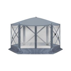 12X12ft Dark Gray Hexagonal Automatic Folding Tent