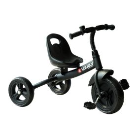 3-Wheel Indoor Outdoor Toddler Tricycle With Bell For Recreation Ride-On Black Com