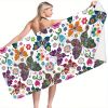 1pc Colorful Butterfly Microfiber Beach Towel – Quick-Dry, Super Soft Oversized Towel 59"x27.5" for Travel, Pool, Surfing & Camping
