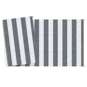 Outsunny RV Patio Rug 9x18 Gray White Outdoor Carpet with Carry Bag