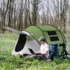 Pop Up Camping, Hiking, Tent with Porch and Carry Bag, 3000mm Waterproof, for 2-3 People, Green