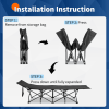 Folding Camping Cot Bed with Soft Pad, Portable Outdoor Cot, Adults Sleeping Bed for Home Office Nap Beach Travel, Black