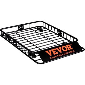 VEVOR Roof Rack Cargo Basket, 46" x 36" x 4.5" Rooftop Cargo Carrier, Heavy-duty 200 LBS Capacity Universal Roof Rack Basket, Luggage Holder for SUV