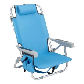 Folding Camp, Beach Chair - 63x65x82cm – Blue Oxford Cloth with Aluminum Frame, 100kg Load Capacity