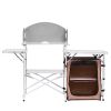 VEVOR 2-Tier Portable Camping Kitchen Table – Folding Outdoor Cook Station with Zippered Storage Bag