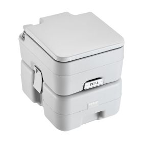 VEVOR Portable Camping Toilet – 5.3 Gal Waste Tank & 3.2 Gal Flush Tank, Pressurized Push-Button Porta Potty with Carry Bag