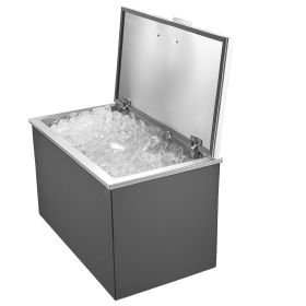VEVOR 87.6 Quart Stainless Steel Drop-In Ice Chest – 28" RV Outdoor Kitchen Cooler with Flip Lid for Patio Bar & BBQ Stations