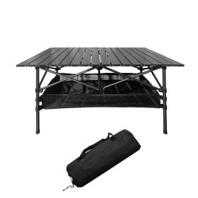 Folding Camping Table, 46x22 inch – Lightweight Aluminum & Steel Portable Outdoor Table with Storage & Carry Bag