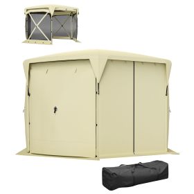 Camping & Backyard Shelter, 11x11 ft Pop-Up Gazebo Screen Tent with Removable Roof & Roll-Up Wind Panels.