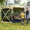 Camping & Backyard Shelter, 11x11 ft Pop-Up Gazebo Screen Tent with Removable Roof & Roll-Up Wind Panels.