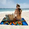 1pc Orange Octopus Microfiber Beach Towel – Oversized Super Absorbent Towel for Travel, Pool, Surfing & Camping