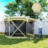 Camping & Backyard Shelter, 11x11 ft Pop-Up Gazebo Screen Tent with Removable Roof & Roll-Up Wind Panels.