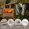 Portable Wood Burning Camping Tent Stove – Folding Outdoor Stove with Chimney, View Glass & Carry Bag for Heating & Cooking