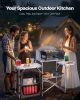 VEVOR 2-Tier Portable Camping Kitchen Table – Folding Outdoor Cook Station with Zippered Storage Bag