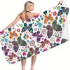 1pc Colorful Butterfly Microfiber Beach Towel – Quick-Dry, Super Soft Oversized Towel 59"x27.5" for Travel, Pool, Surfing & Camping
