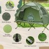 1 Person Folding Camping Cot, Portable Outdoor with Carry Bag, 2-in-1 Elevated Camping Bed Tent Single