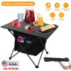 Portable Roll-Up Camping Table – Rustproof Aluminum with Storage Basket & Carrying Bag