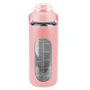 64oz Glass Water Bottle with Straw – Motivational Water Intake Tracker with Time Markers, Silicone Sleeve & Carry Handle for Gym, Fitness & Daily Use