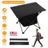 Portable Roll-Up Camping Table – Rustproof Aluminum with Storage Basket & Carrying Bag