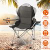 Portable Outdoor Beach & Camping Chair – Steel Frame, Padded Comfort, Cup Holder, 330 lbs Max Load