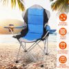 Portable Outdoor Beach & Camping Chair – Steel Frame, Padded Comfort, Cup Holder, 330 lbs Max Load