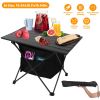 Portable Roll-Up Camping Table – Rustproof Aluminum with Storage Basket & Carrying Bag