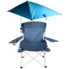 Foldable Beach Chair with Adjustable Canopy, Detachable Umbrella, Cup Holder & Carry Bag