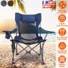 LakeForest Heavy-Duty Reclining Foldable Camping Chair – 330 lb Capacity, Cup Holder, Pillow & Carry Bag