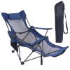 LakeForest Heavy-Duty Reclining Foldable Camping Chair – 330 lb Capacity, Cup Holder, Pillow & Carry Bag