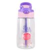 16.2oz Leak-Proof Kids Water Bottle with Straw – Push-Button Sport Bottle for Crab, Ship, Jellyfish & Rocket Designs