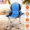 Portable Outdoor Beach & Camping Chair – Steel Frame, Padded Comfort, Cup Holder, 330 lbs Max Load