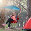 Foldable Beach Chair with Adjustable Canopy, Detachable Umbrella, Cup Holder & Carry Bag