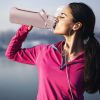 64oz Glass Water Bottle with Straw – Motivational Water Intake Tracker with Time Markers, Silicone Sleeve & Carry Handle for Gym, Fitness & Daily Use
