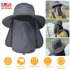 Unisex Wide Brim Fishing Bucket Hat with Breathable Design and Removable Neck & Face Cover – Sun-Proof Outdoor Hat for Fishing, Hiking & Travel