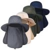 Unisex Wide Brim Fishing Bucket Hat with Breathable Design and Removable Neck & Face Cover – Sun-Proof Outdoor Hat for Fishing, Hiking & Travel