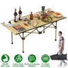 LakeForest Heavy-Duty Folding Camping Table – Portable Carbon Steel Outdoor Table for Camping, BBQ & Picnics