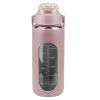 64oz Glass Water Bottle with Straw – Motivational Water Intake Tracker with Time Markers, Silicone Sleeve & Carry Handle for Gym, Fitness & Daily Use