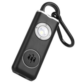 Rechargeable Personal Safety Alarm with Strobe Light – 130dB Emergency Siren & LED Flashlight (Option: SafetyAlarm Black)