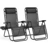 Set of 2 Zero Gravity Lounge Chairs – Folding Outdoor Patio Recliners with Pillow & Cup Holder Tray for Pool, Beach, Camping & Backyard