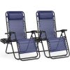 Set of 2 Zero Gravity Lounge Chairs – Folding Outdoor Patio Recliners with Pillow & Cup Holder Tray for Pool, Beach, Camping & Backyard