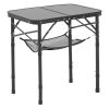 EVOR Folding Camping Table – Adjustable Height Portable Aluminum Camp Table with Mesh Storage Layer & Carry Handle for Camping, Picnic & Beach