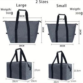 Heavy-Duty Cooling Tote Bag – 5.28 Gallon Capacity for Beach, Camping & Grocery Hauling (Color: Gray)