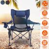 LakeForest Heavy-Duty Reclining Foldable Camping Chair – 330 lb Capacity, Cup Holder, Pillow & Carry Bag