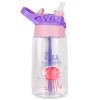 16.2oz Leak-Proof Kids Water Bottle with Straw – Push-Button Sport Bottle for Crab, Ship, Jellyfish & Rocket Designs