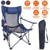 LakeForest Heavy-Duty Reclining Foldable Camping Chair – 330 lb Capacity, Cup Holder, Pillow & Carry Bag