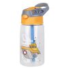 16.2oz Leak-Proof Kids Water Bottle with Straw – Push-Button Sport Bottle for Crab, Ship, Jellyfish & Rocket Designs