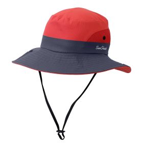 Women’s Summer Sun Bucket Hat – Foldable UV Protection Cotton Cap with Wide Brim & Packable Design for Beach, Fishing, Camping & Travel (Option: SunBucketHat DarkRed)